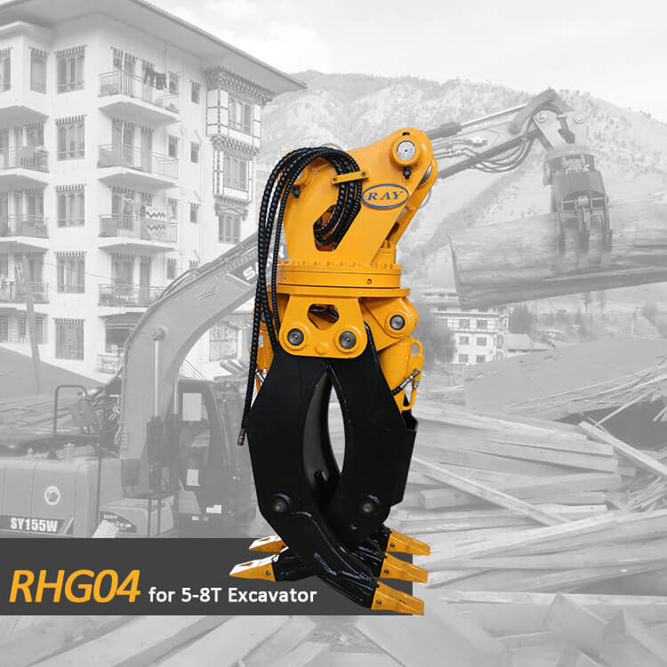 Модель RHG04 Вращающийся деревянный захват для экскаватора 5-8 т