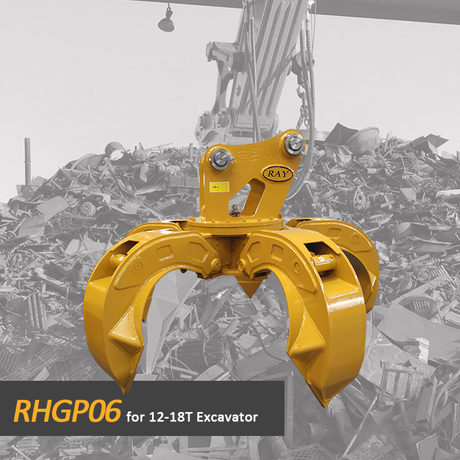 RHGP-06 Экскаватор Стальной лом Захват Гидравлический захват лома Апельсиновая корка Грейфер для продажи
